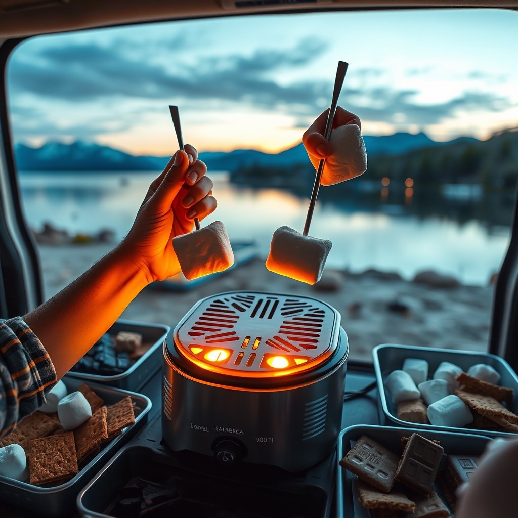 electric smores maker in action